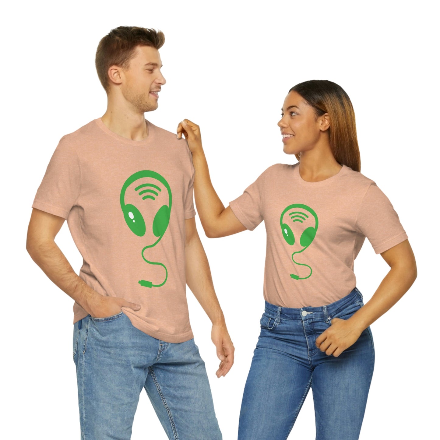 Aliens Headphones Humor Saying Quotes Unisex Jersey Short Sleeve T-Shirt Ichaku [Perfect Gifts Selection]