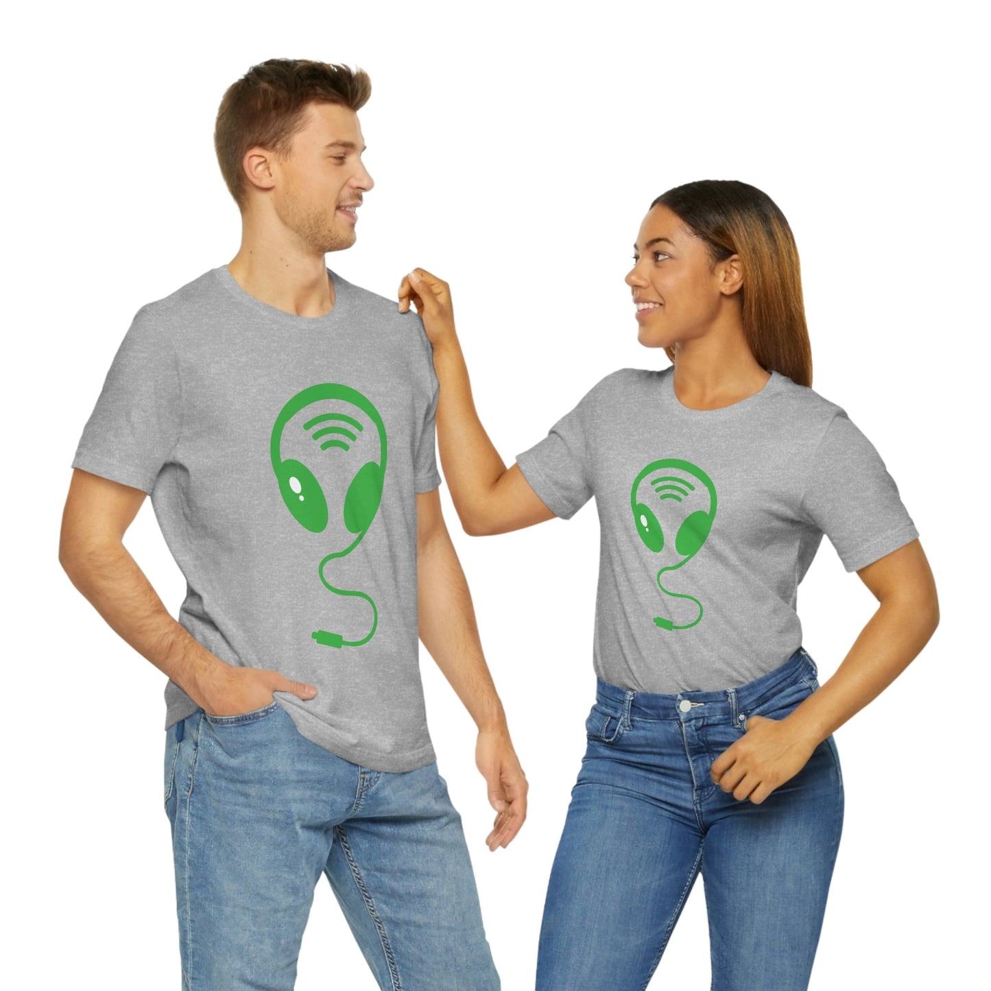 Aliens Headphones Humor Saying Quotes Unisex Jersey Short Sleeve T-Shirt Ichaku [Perfect Gifts Selection]