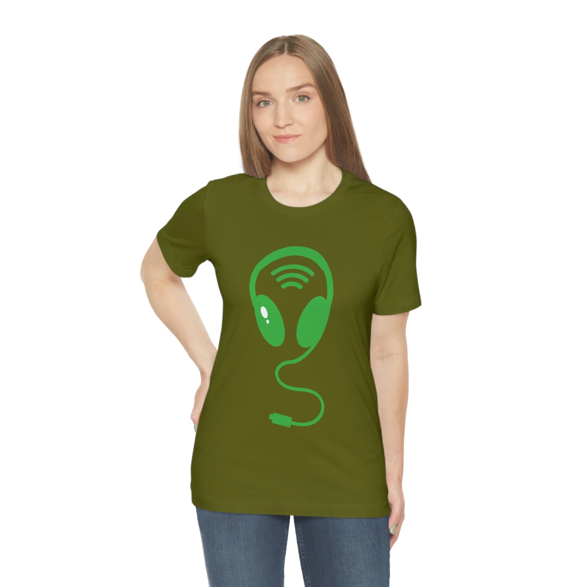 Aliens Headphones Humor Saying Quotes Unisex Jersey Short Sleeve T-Shirt Ichaku [Perfect Gifts Selection]