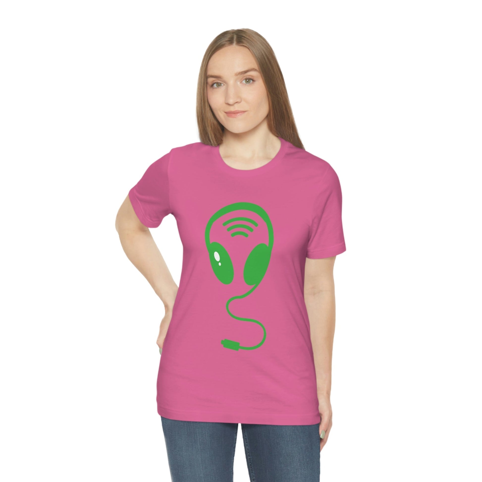 Aliens Headphones Humor Saying Quotes Unisex Jersey Short Sleeve T-Shirt Ichaku [Perfect Gifts Selection]