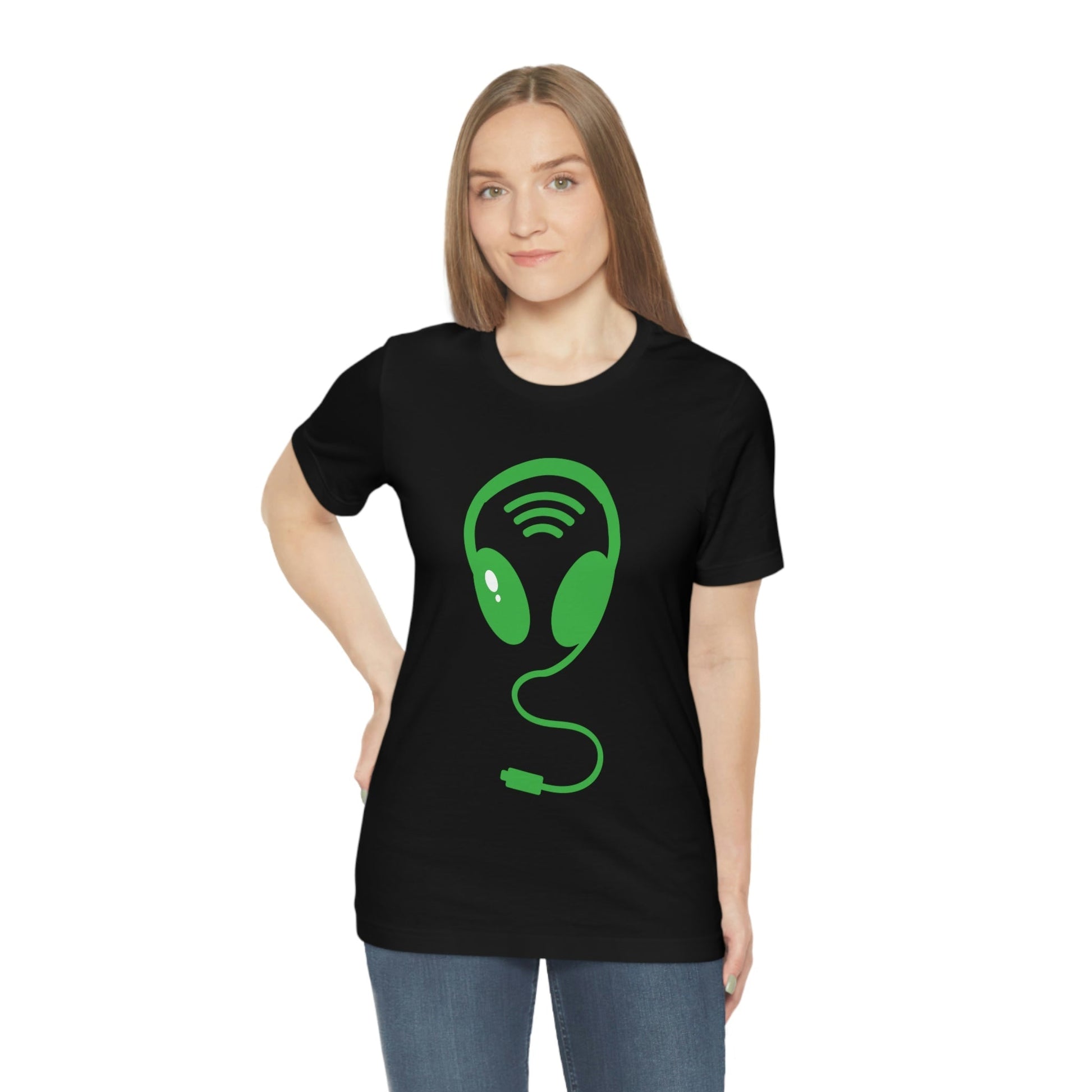 Aliens Headphones Humor Saying Quotes Unisex Jersey Short Sleeve T-Shirt Ichaku [Perfect Gifts Selection]