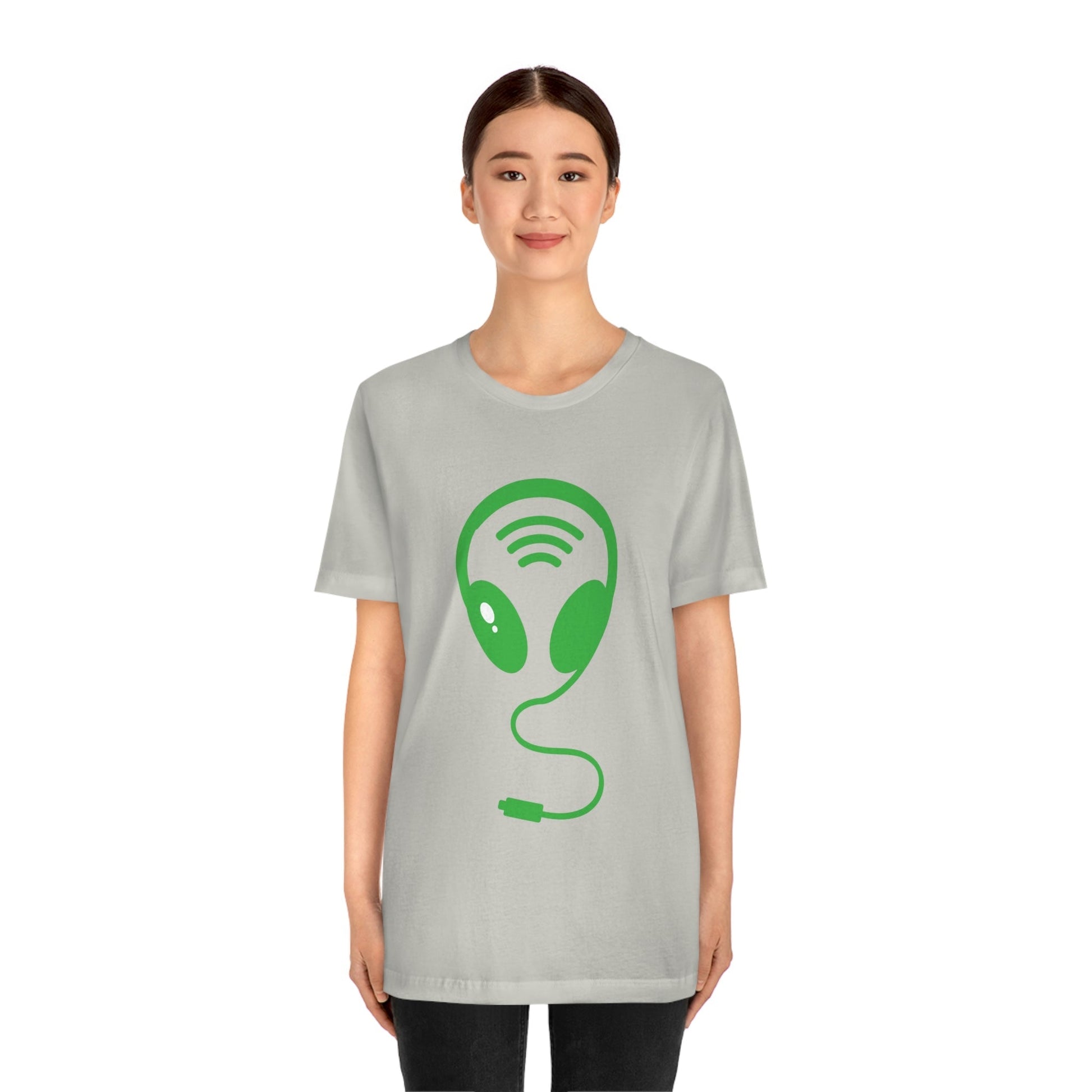 Aliens Headphones Humor Saying Quotes Unisex Jersey Short Sleeve T-Shirt Ichaku [Perfect Gifts Selection]