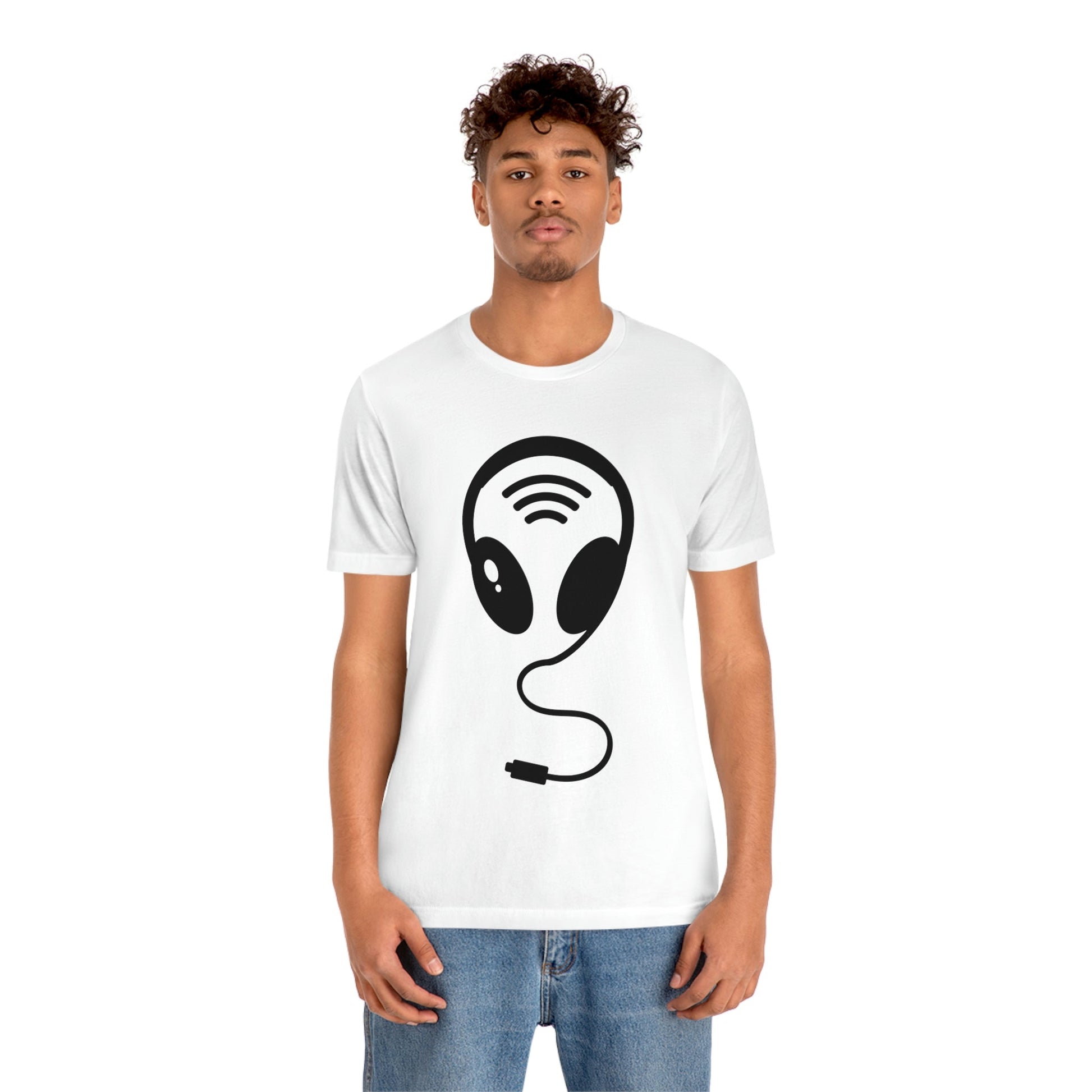 Aliens Headphones Humor Saying Quotes Unisex Jersey Short Sleeve T-Shirt Ichaku [Perfect Gifts Selection]