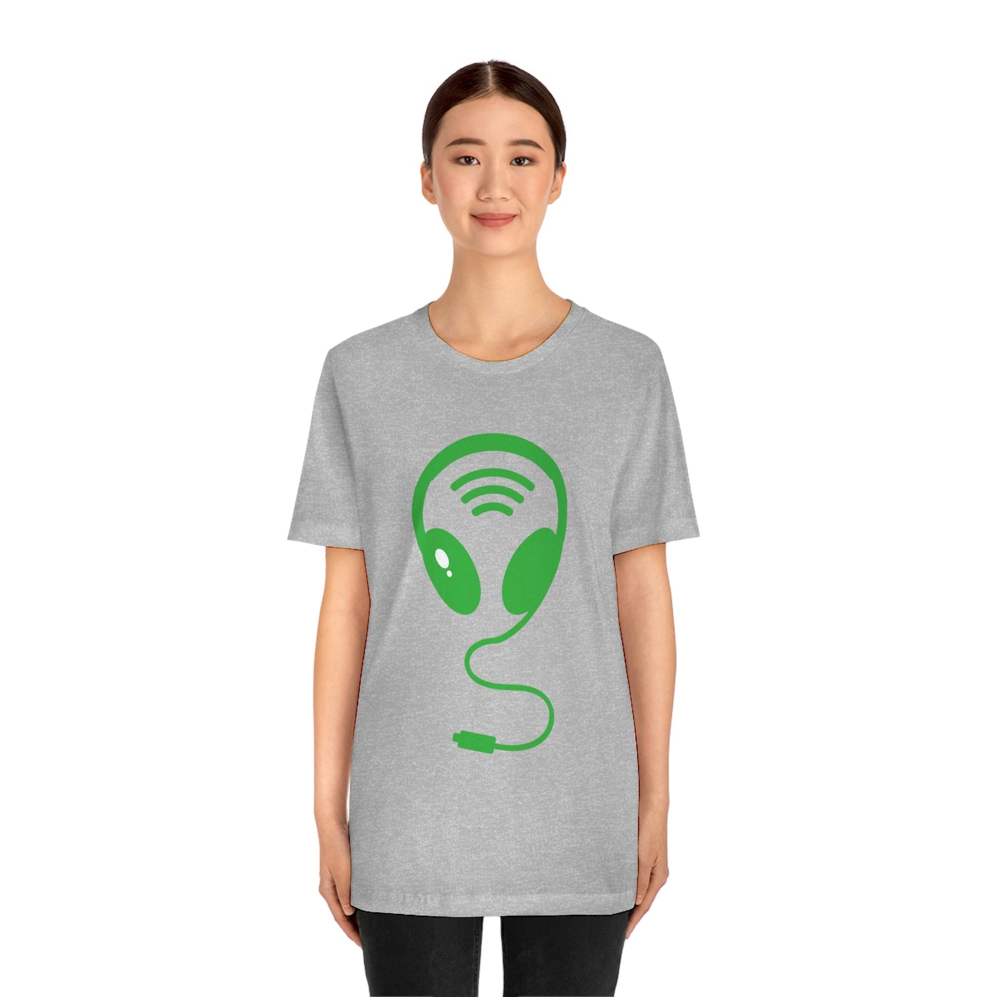 Aliens Headphones Humor Saying Quotes Unisex Jersey Short Sleeve T-Shirt Ichaku [Perfect Gifts Selection]