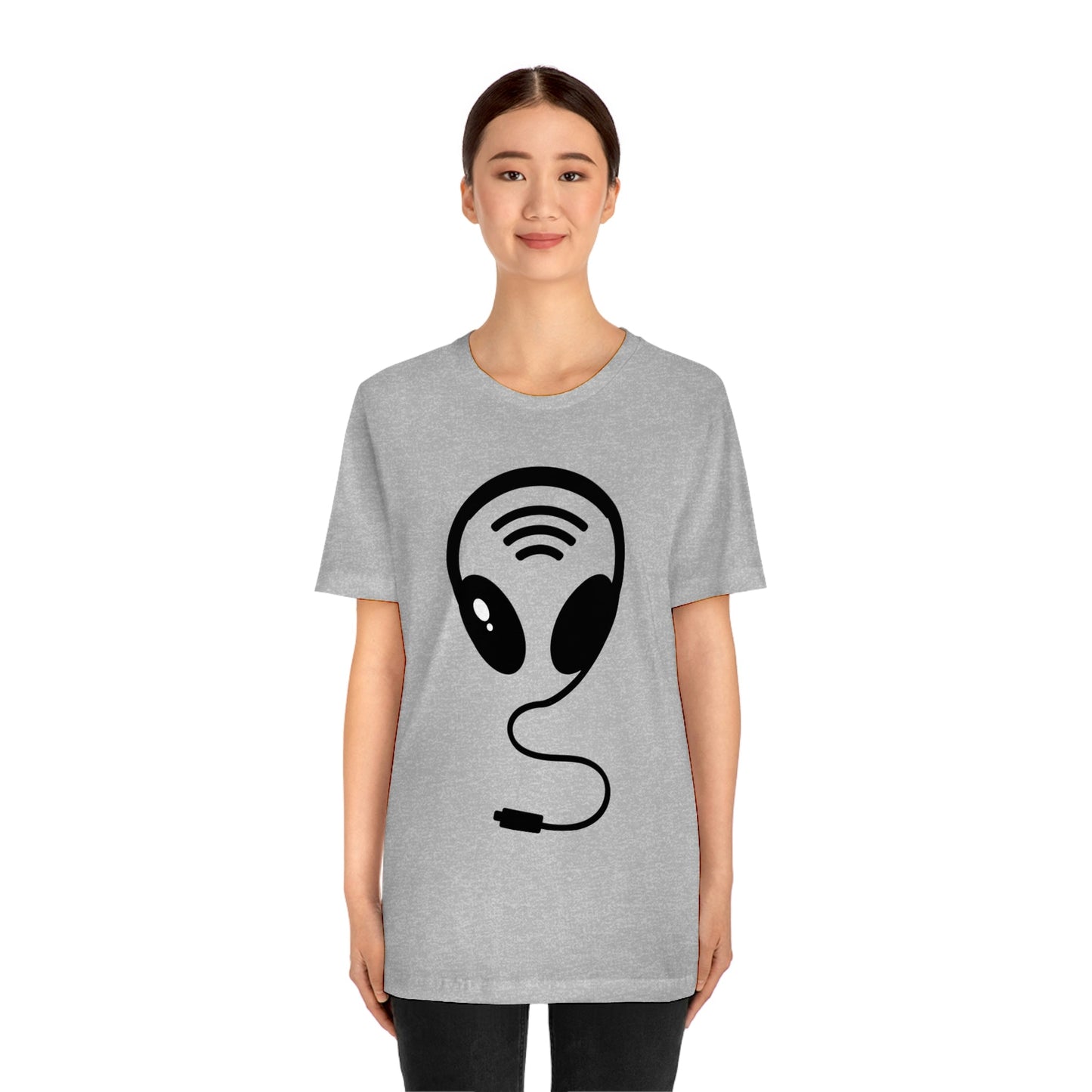 Aliens Headphones Humor Saying Quotes Unisex Jersey Short Sleeve T-Shirt Ichaku [Perfect Gifts Selection]