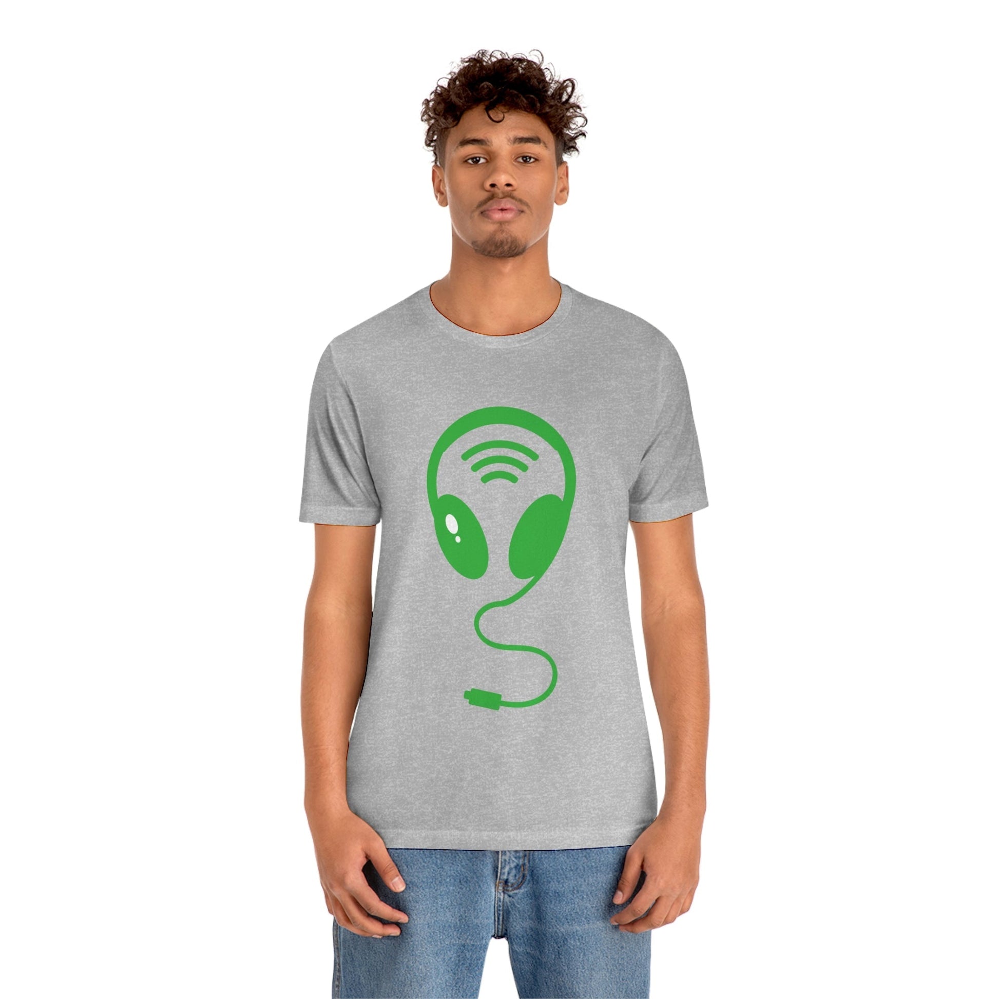 Aliens Headphones Humor Saying Quotes Unisex Jersey Short Sleeve T-Shirt Ichaku [Perfect Gifts Selection]