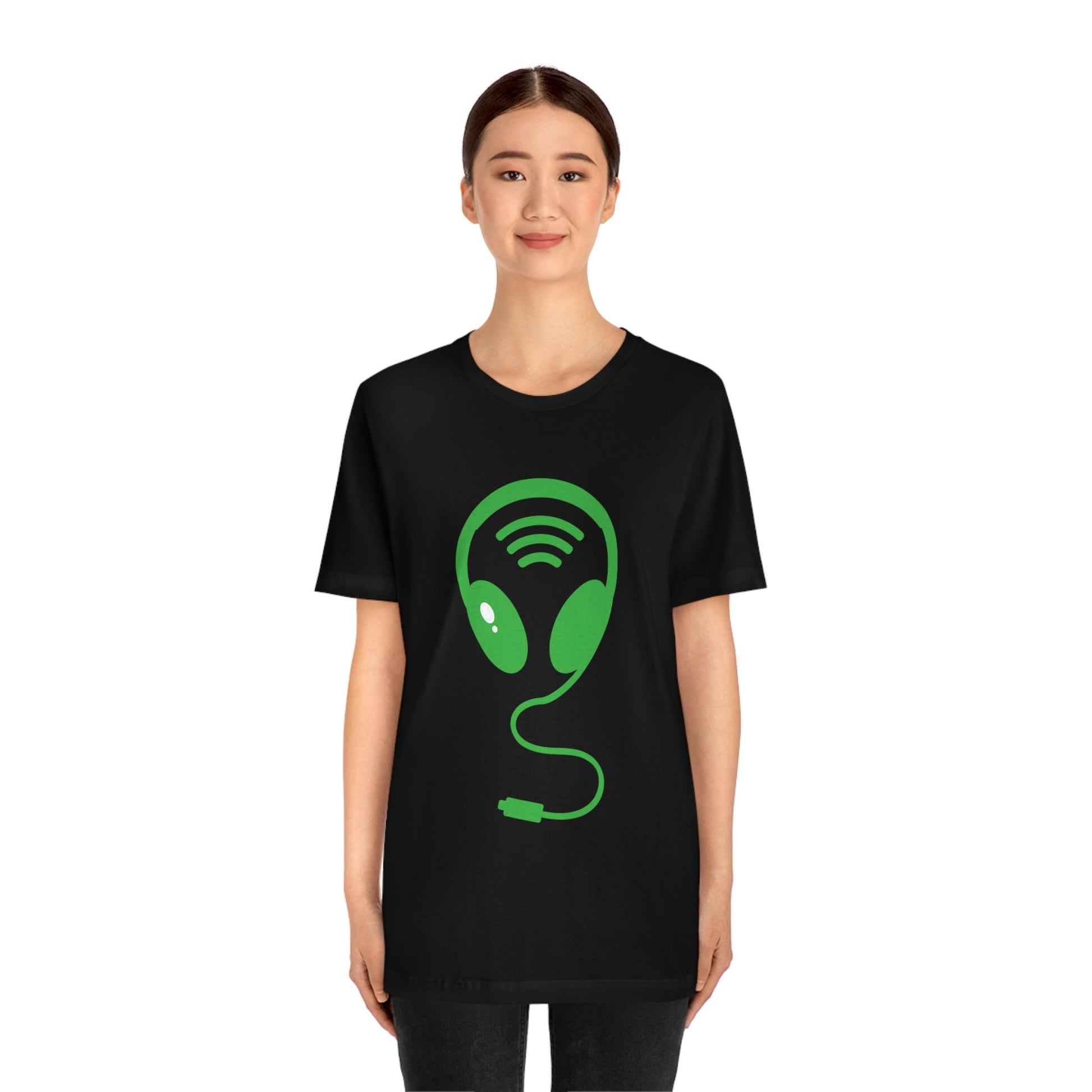 Aliens Headphones Humor Saying Quotes Unisex Jersey Short Sleeve T-Shirt Ichaku [Perfect Gifts Selection]