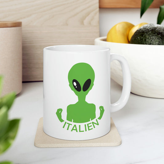 Aliens Italian Hand Gestures UFO Xenomorph Italy Ceramic Mug 11oz Ichaku [Perfect Gifts Selection]