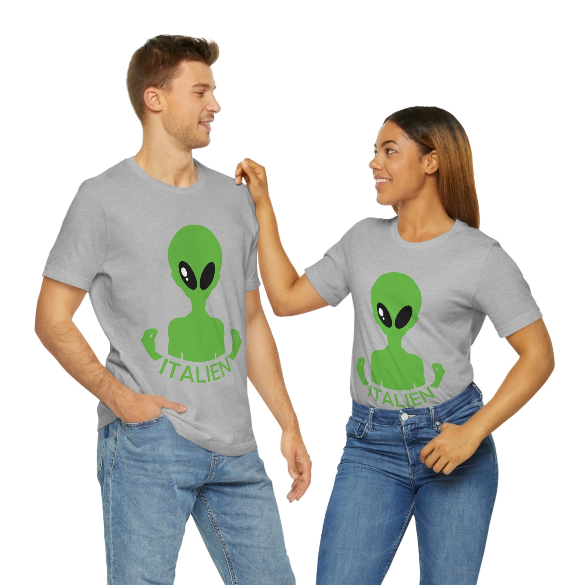 Aliens Italian Hand Gestures UFO Xenomorph Italy Unisex Jersey Short Sleeve T-Shirt Ichaku [Perfect Gifts Selection]