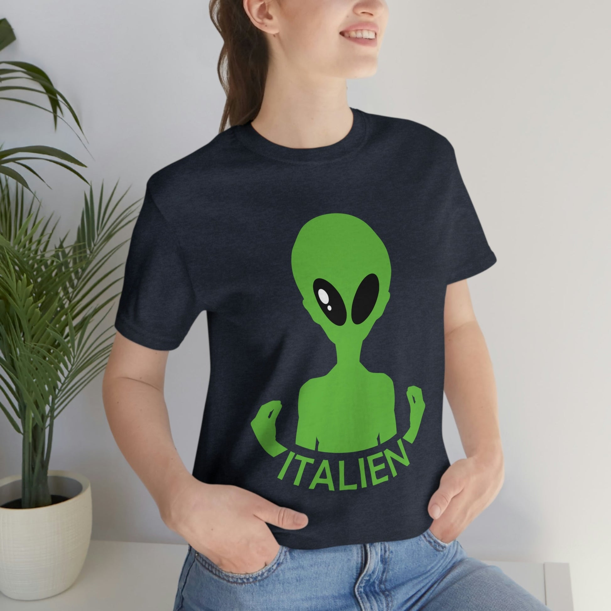 Aliens Italian Hand Gestures UFO Xenomorph Italy Unisex Jersey Short Sleeve T-Shirt Ichaku [Perfect Gifts Selection]