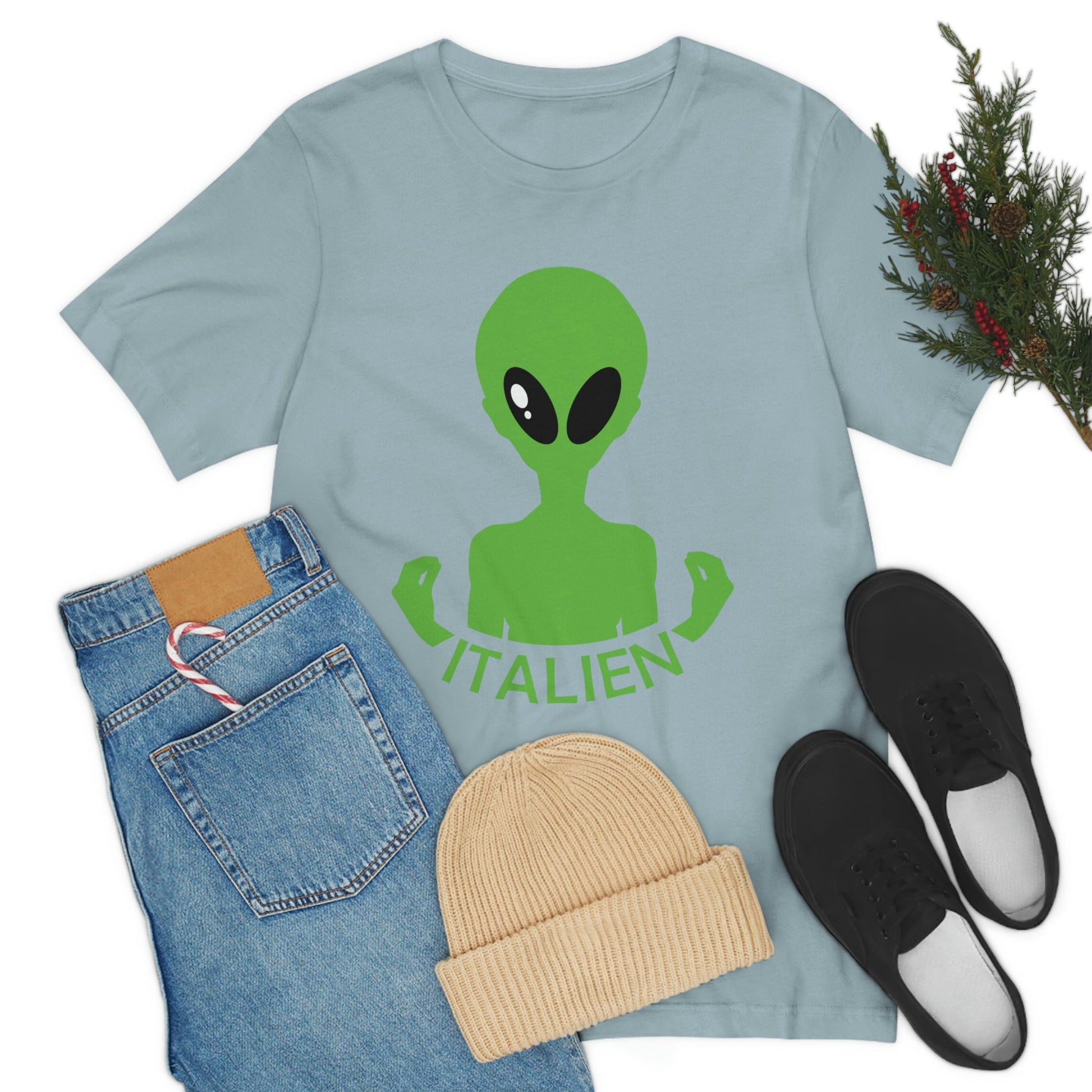 Aliens Italian Hand Gestures UFO Xenomorph Italy Unisex Jersey Short Sleeve T-Shirt Ichaku [Perfect Gifts Selection]