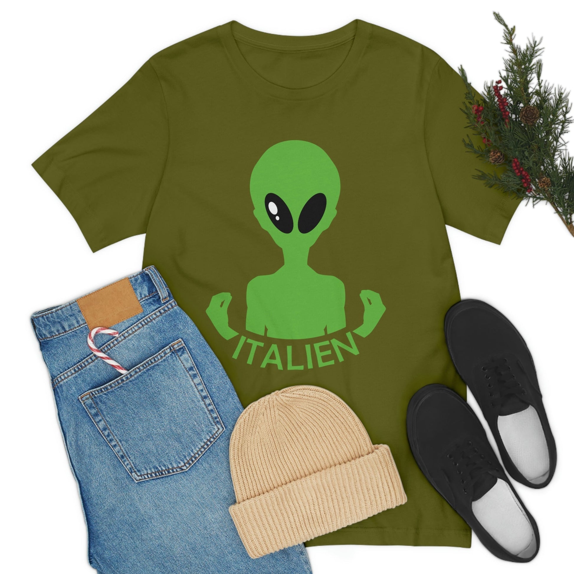 Aliens Italian Hand Gestures UFO Xenomorph Italy Unisex Jersey Short Sleeve T-Shirt Ichaku [Perfect Gifts Selection]