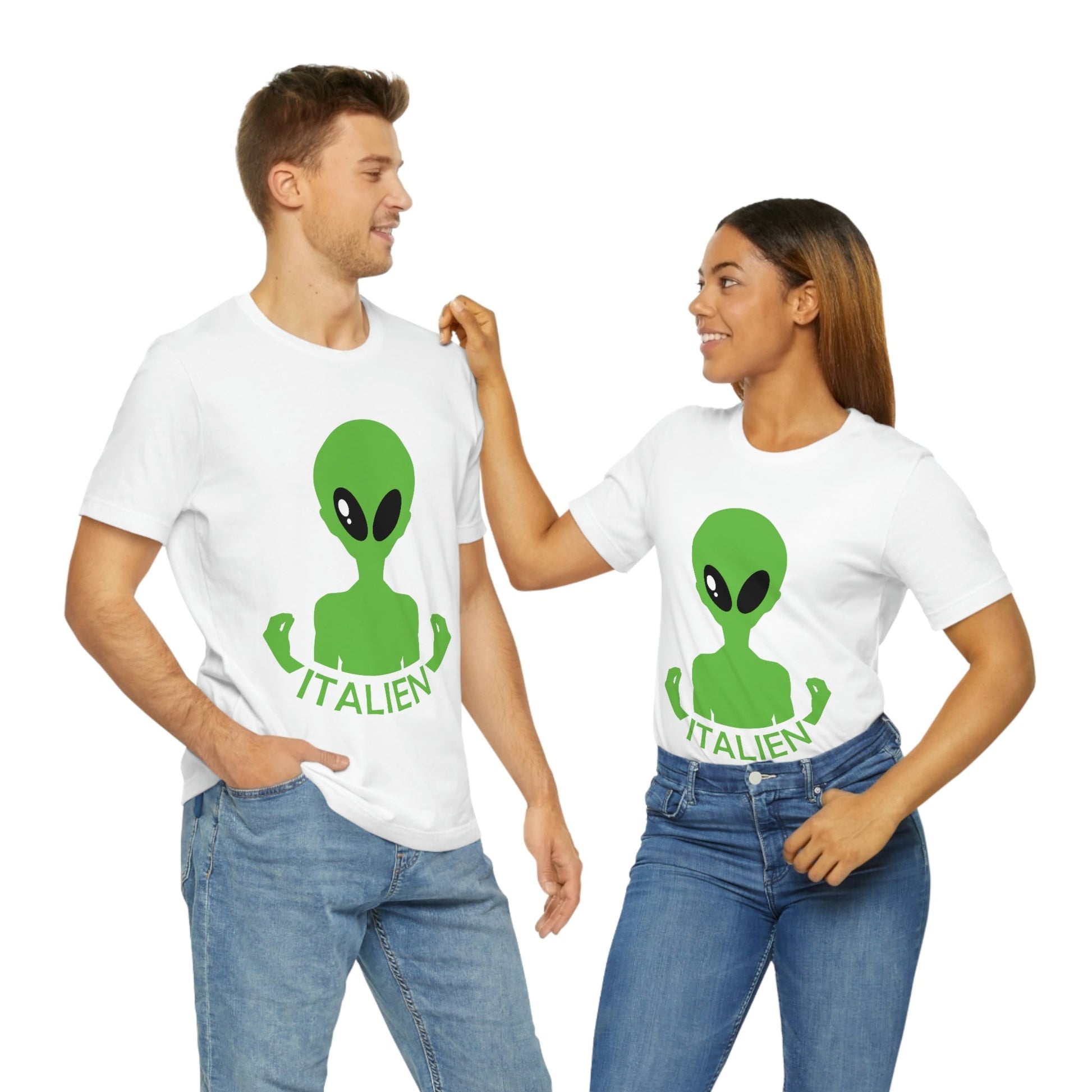 Aliens Italian Hand Gestures UFO Xenomorph Italy Unisex Jersey Short Sleeve T-Shirt Ichaku [Perfect Gifts Selection]