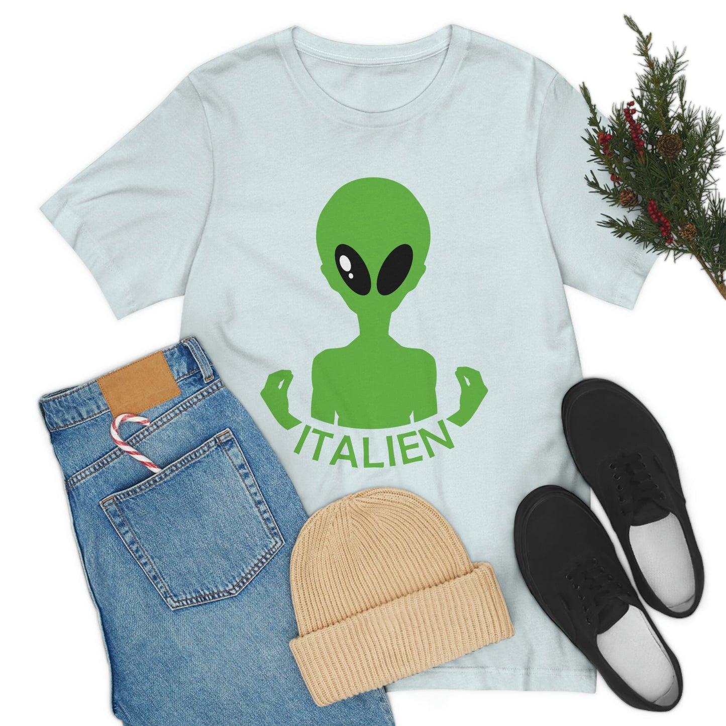 Aliens Italian Hand Gestures UFO Xenomorph Italy Unisex Jersey Short Sleeve T-Shirt Ichaku [Perfect Gifts Selection]