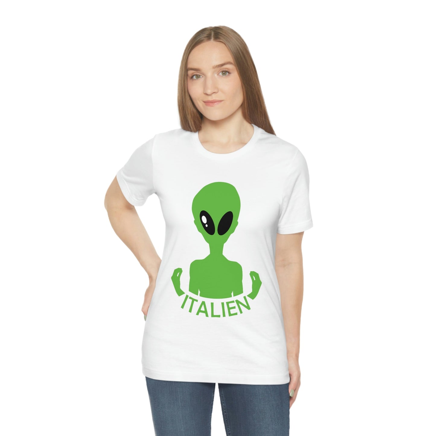 Aliens Italian Hand Gestures UFO Xenomorph Italy Unisex Jersey Short Sleeve T-Shirt Ichaku [Perfect Gifts Selection]