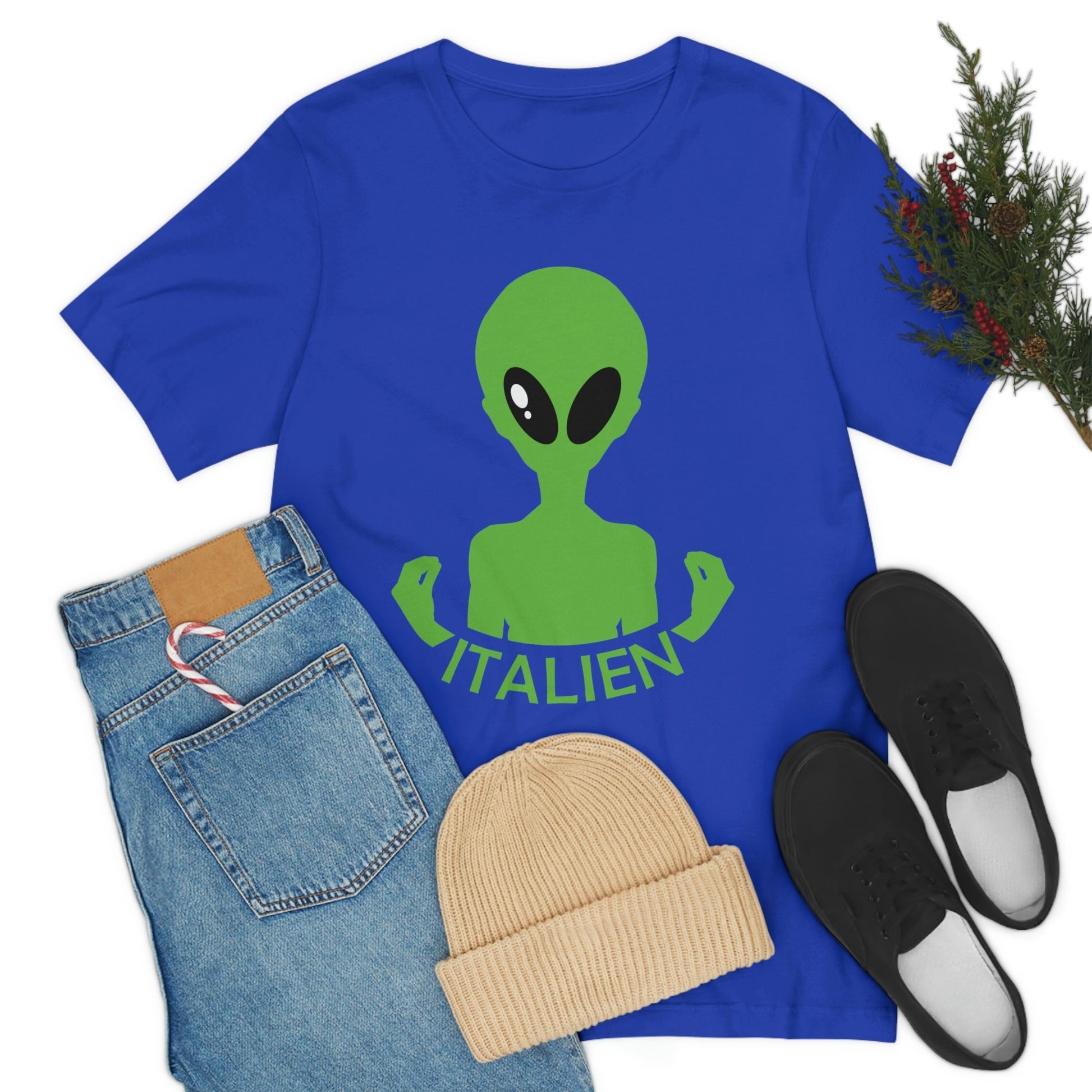 Aliens Italian Hand Gestures UFO Xenomorph Italy Unisex Jersey Short Sleeve T-Shirt Ichaku [Perfect Gifts Selection]