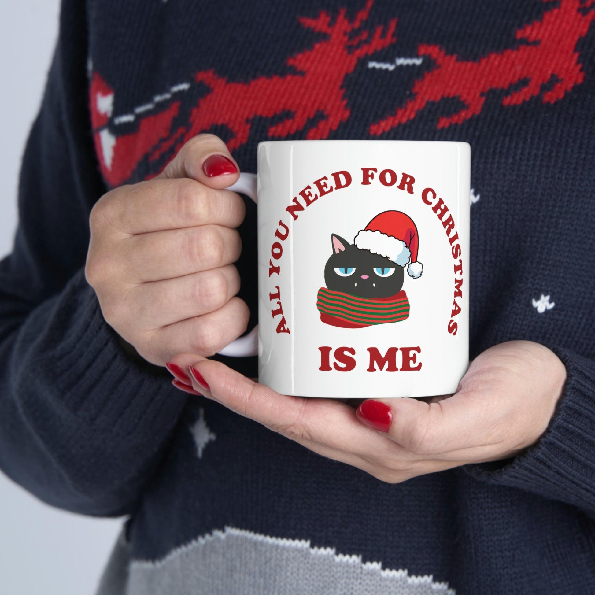 All You Need for Christmas is Me Grumpy Cat Ceramic Mug 11oz Ichaku [Perfect Gifts Selection]