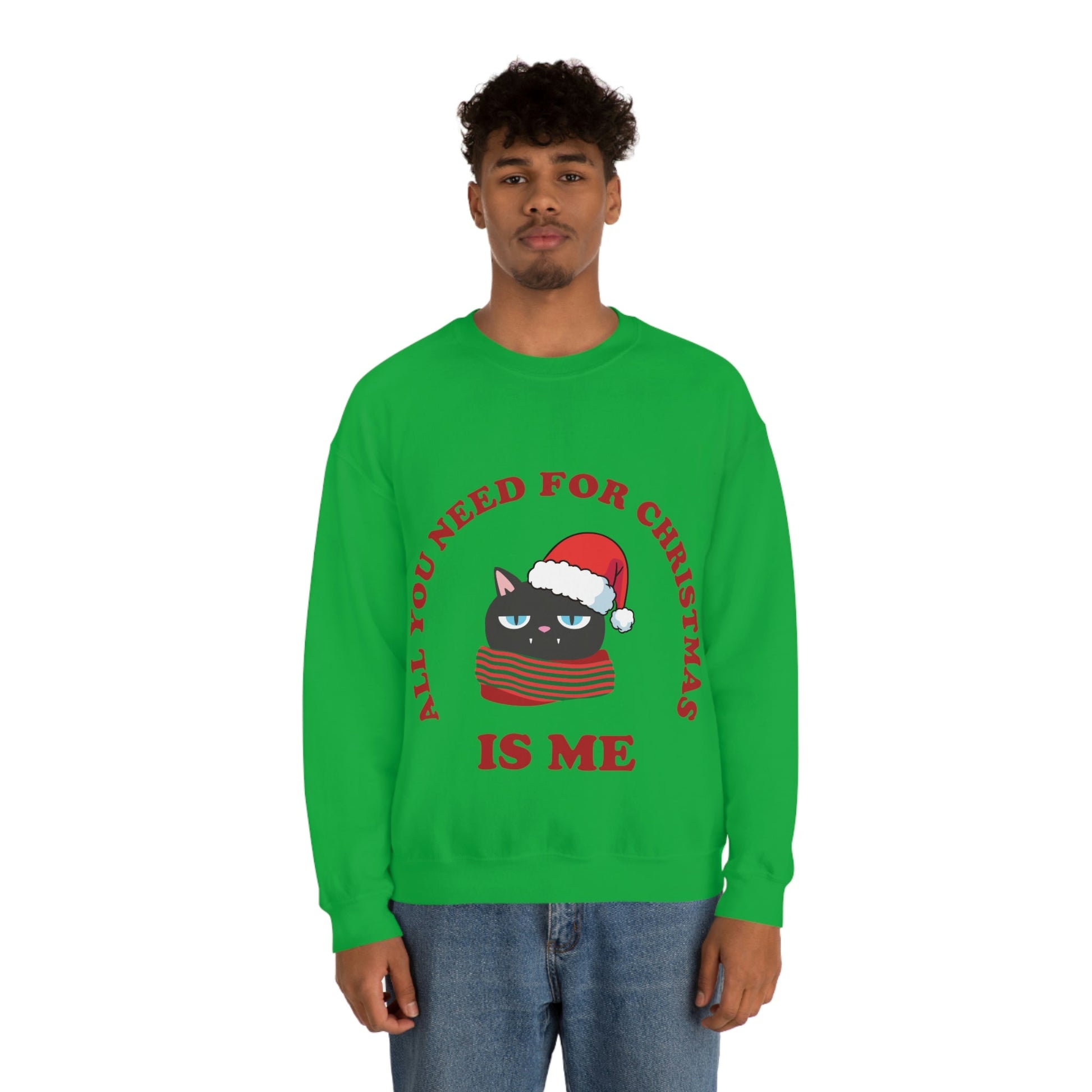 All You Need for Christmas is Me Grumpy Cat Unisex Heavy Blend™ Crewneck Sweatshirt Ichaku [Perfect Gifts Selection]