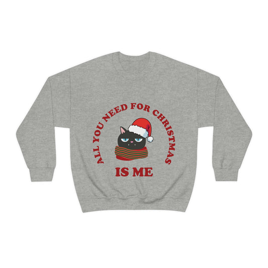 All You Need for Christmas is Me Grumpy Cat Unisex Heavy Blend™ Crewneck Sweatshirt Ichaku [Perfect Gifts Selection]