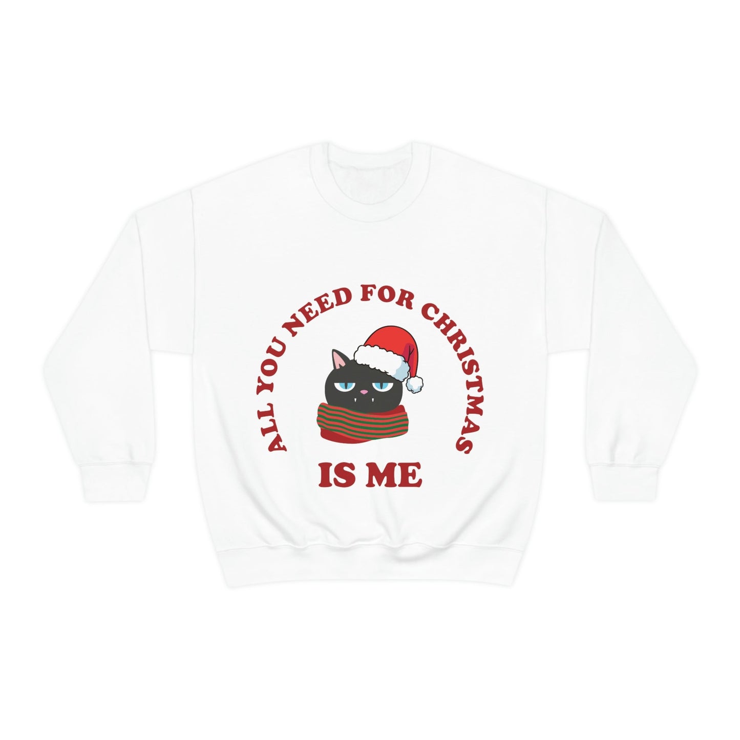 All You Need for Christmas is Me Grumpy Cat Unisex Heavy Blend™ Crewneck Sweatshirt Ichaku [Perfect Gifts Selection]