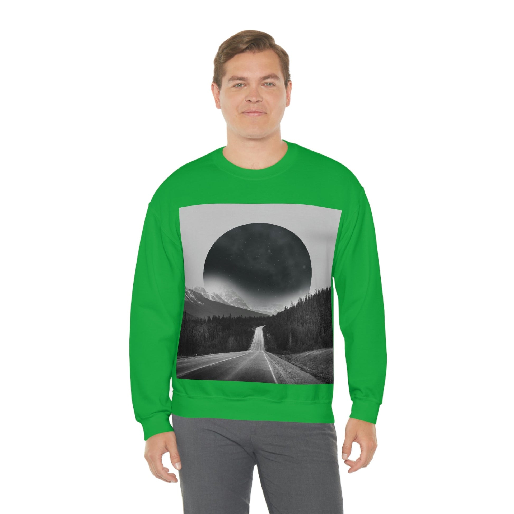 Alternate Universe Multidimensional Reality Planet Black Aesthetic Art Unisex Heavy Blend™ Crewneck Sweatshirt Ichaku [Perfect Gifts Selection]