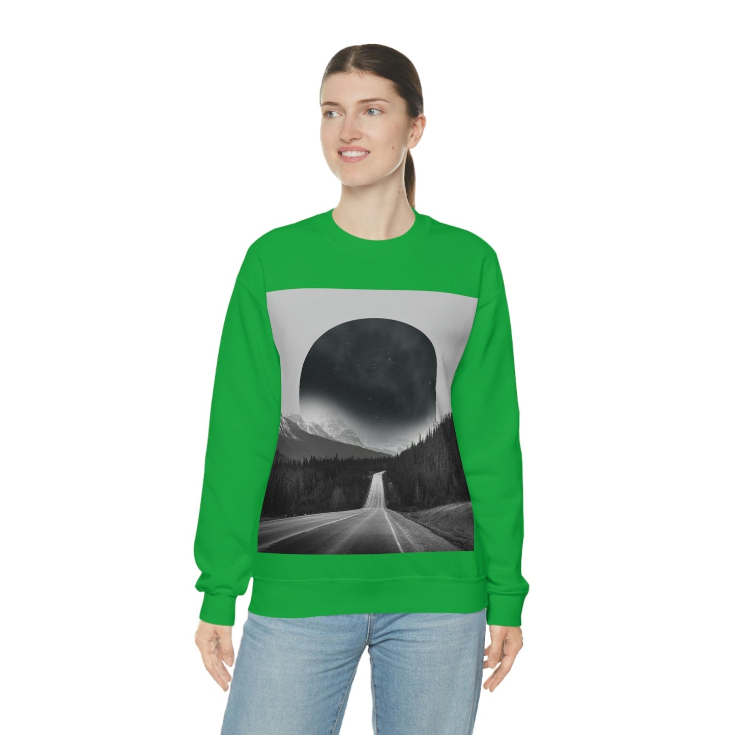 Alternate Universe Multidimensional Reality Planet Black Aesthetic Art Unisex Heavy Blend™ Crewneck Sweatshirt Ichaku [Perfect Gifts Selection]