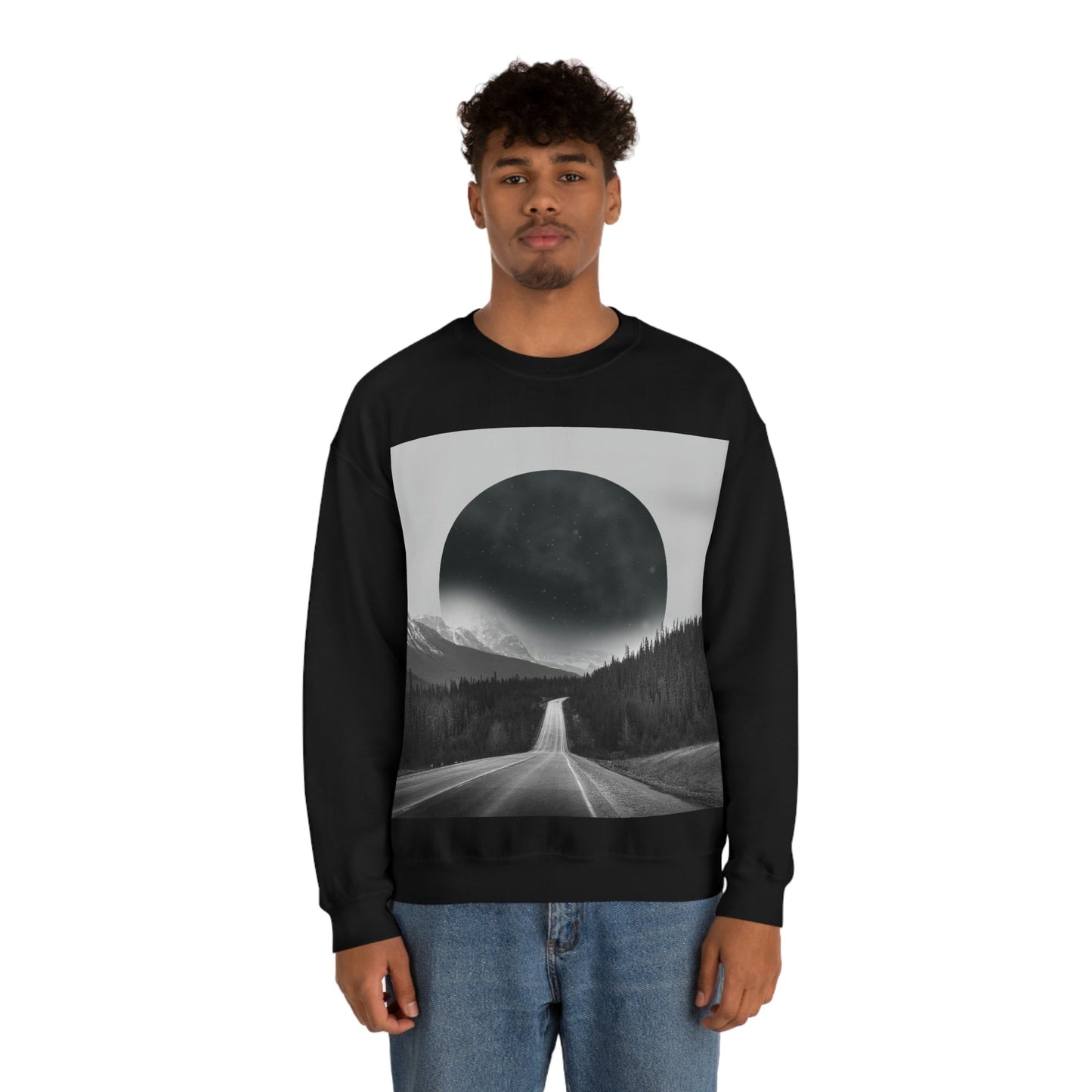 Alternate Universe Multidimensional Reality Planet Black Aesthetic Art Unisex Heavy Blend™ Crewneck Sweatshirt Ichaku [Perfect Gifts Selection]