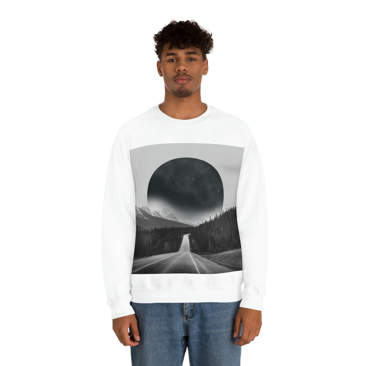 Alternate Universe Multidimensional Reality Planet Black Aesthetic Art Unisex Heavy Blend™ Crewneck Sweatshirt Ichaku [Perfect Gifts Selection]