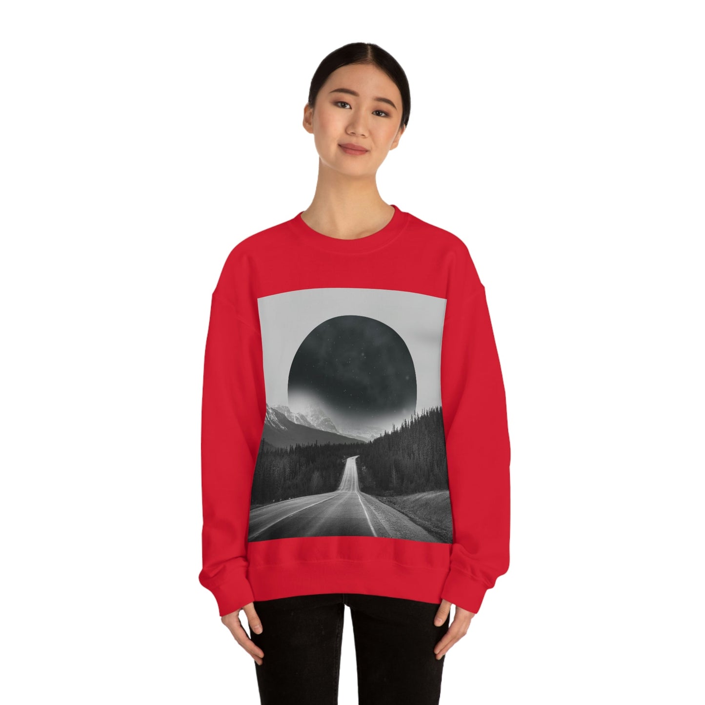 Alternate Universe Multidimensional Reality Planet Black Aesthetic Art Unisex Heavy Blend™ Crewneck Sweatshirt Ichaku [Perfect Gifts Selection]