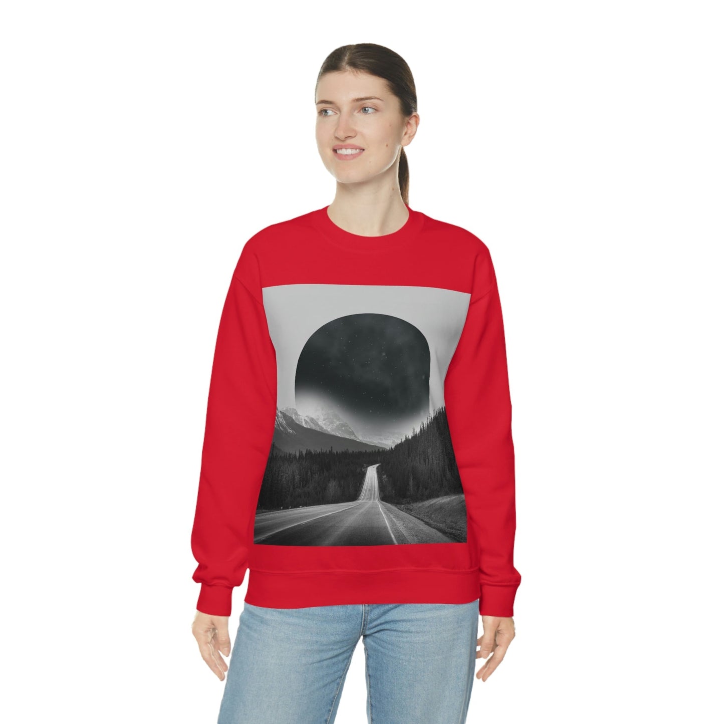 Alternate Universe Multidimensional Reality Planet Black Aesthetic Art Unisex Heavy Blend™ Crewneck Sweatshirt Ichaku [Perfect Gifts Selection]