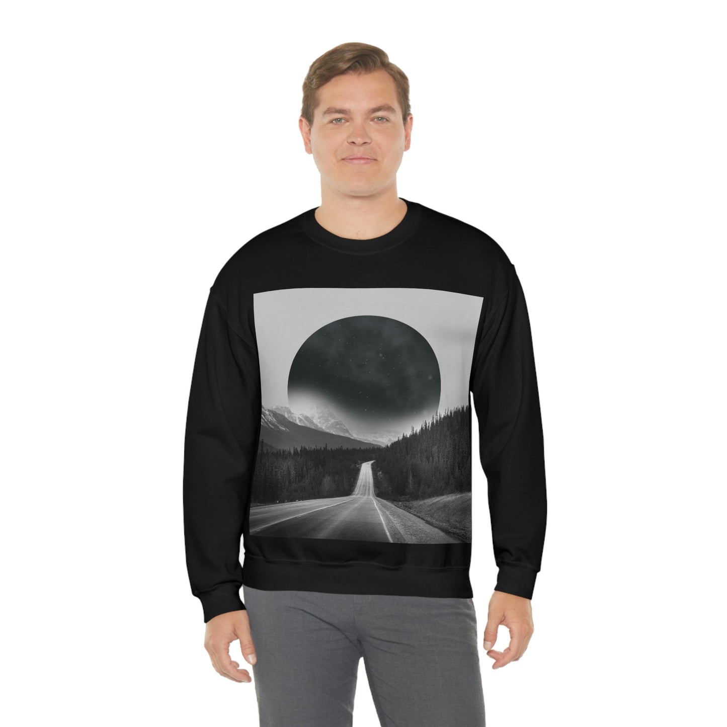 Alternate Universe Multidimensional Reality Planet Black Aesthetic Art Unisex Heavy Blend™ Crewneck Sweatshirt Ichaku [Perfect Gifts Selection]