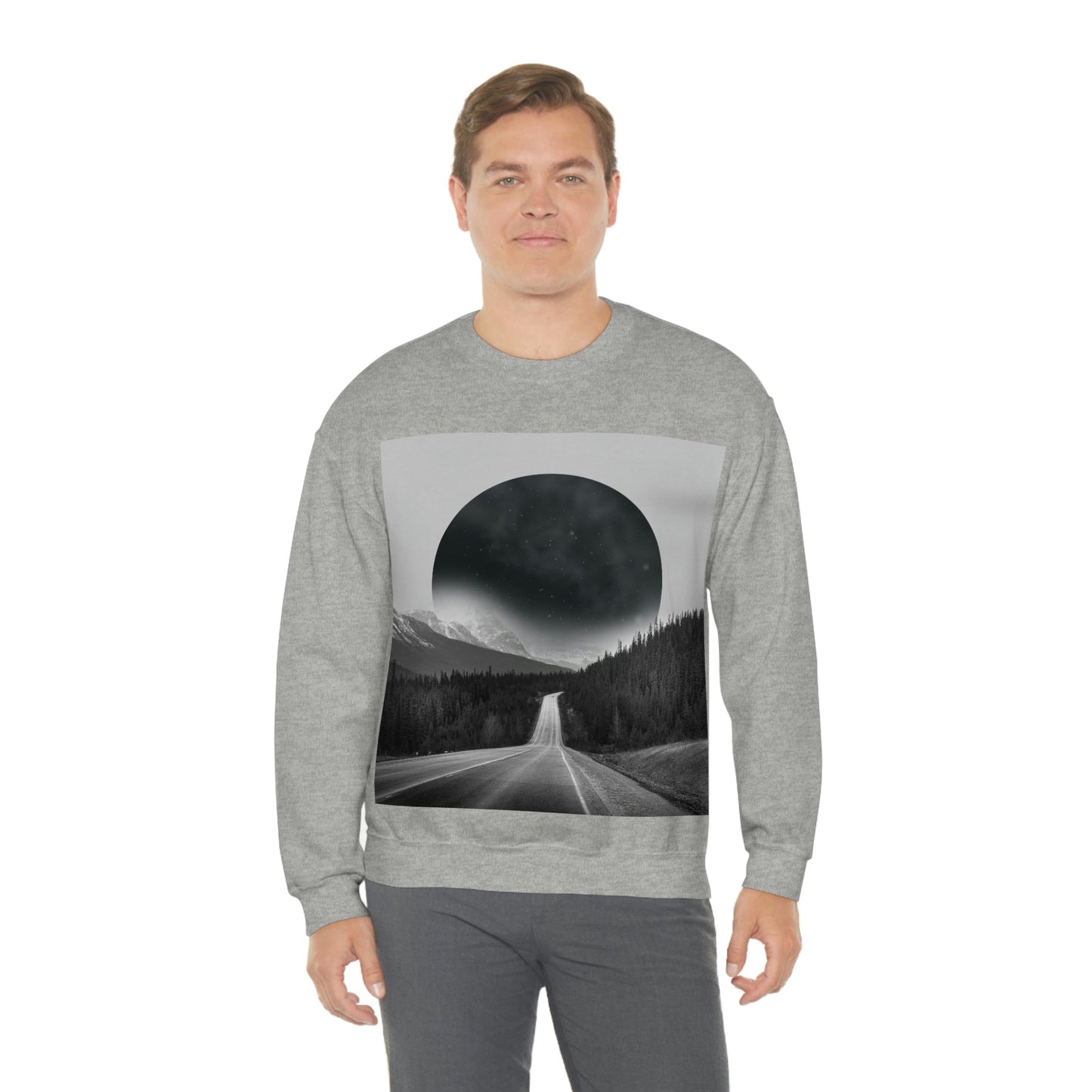 Alternate Universe Multidimensional Reality Planet Black Aesthetic Art Unisex Heavy Blend™ Crewneck Sweatshirt Ichaku [Perfect Gifts Selection]