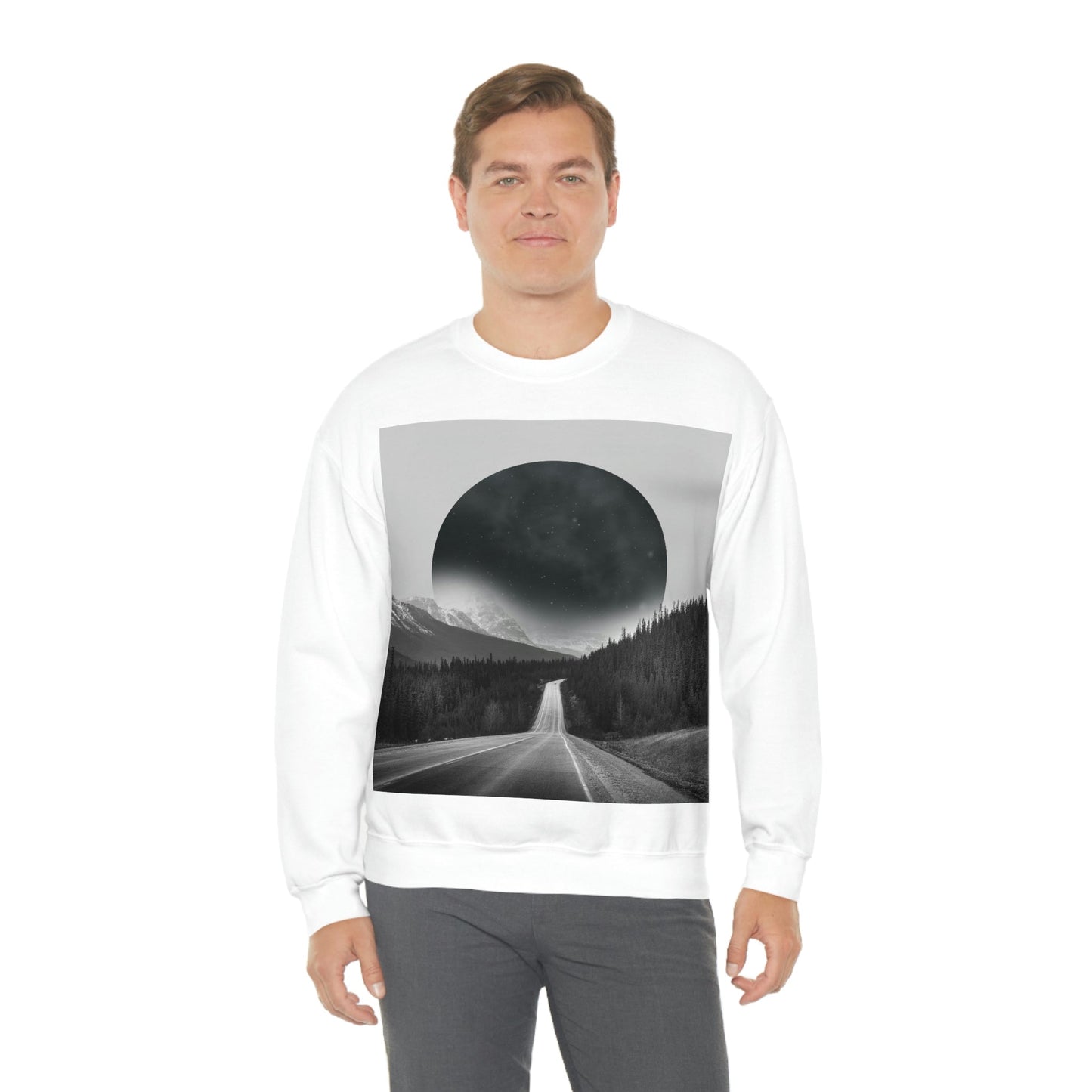 Alternate Universe Multidimensional Reality Planet Black Aesthetic Art Unisex Heavy Blend™ Crewneck Sweatshirt Ichaku [Perfect Gifts Selection]