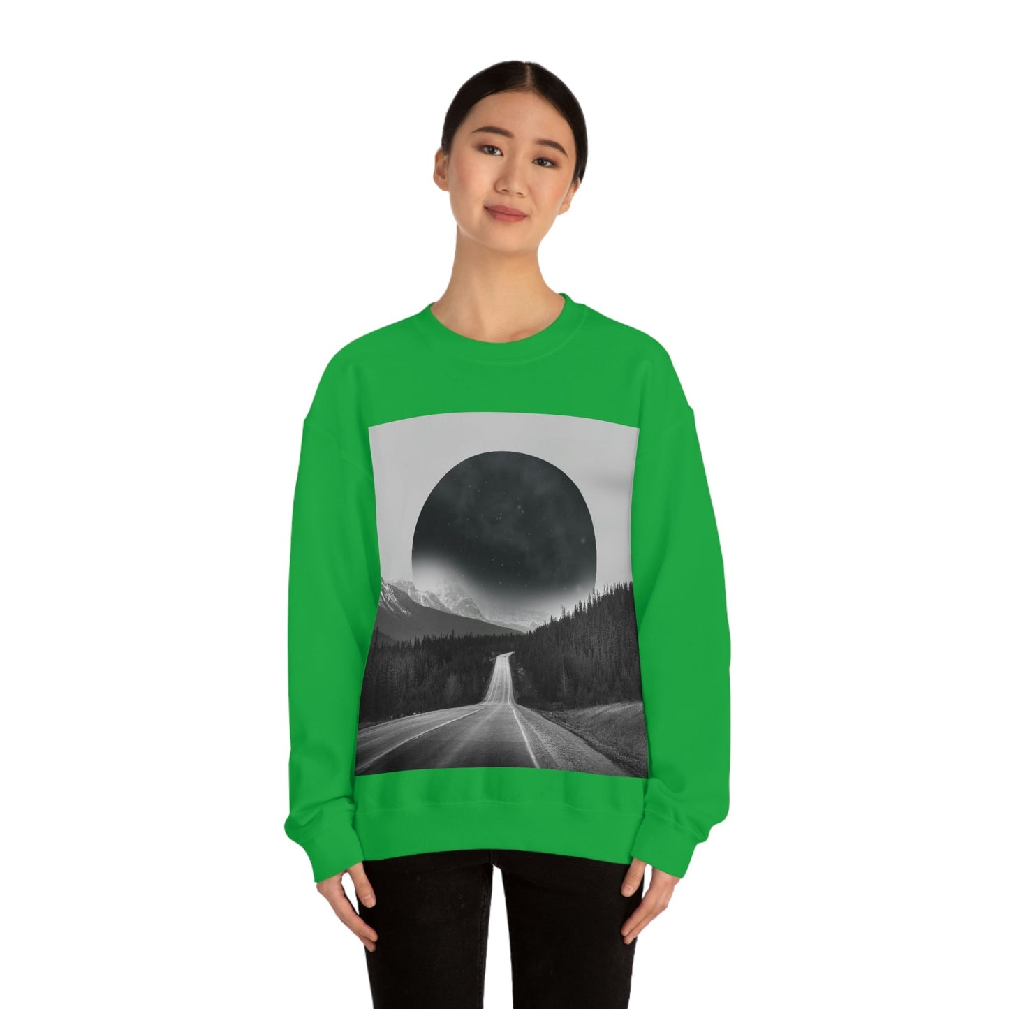 Alternate Universe Multidimensional Reality Planet Black Aesthetic Art Unisex Heavy Blend™ Crewneck Sweatshirt Ichaku [Perfect Gifts Selection]