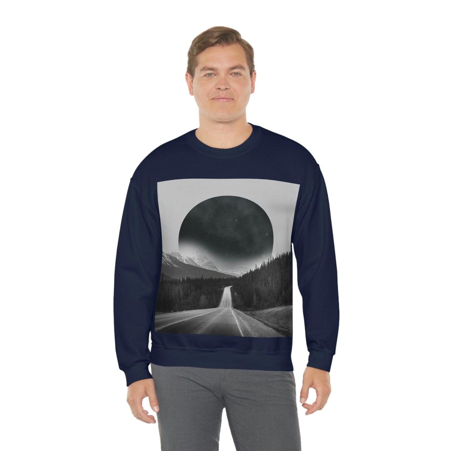 Alternate Universe Multidimensional Reality Planet Black Aesthetic Art Unisex Heavy Blend™ Crewneck Sweatshirt Ichaku [Perfect Gifts Selection]