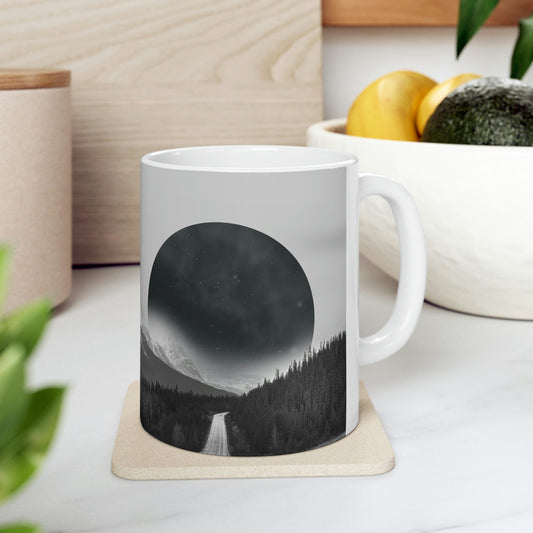 Alternate Universe Multidimensional Reality Planet Black Aesthetic Ceramic Mug 11oz Ichaku [Perfect Gifts Selection]