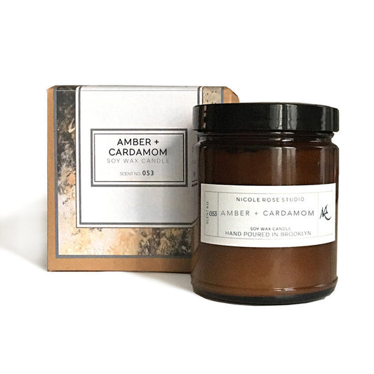 Amber + Cardamom Scented Soy Wax Candle Ichaku [Perfect Gifts Selection]