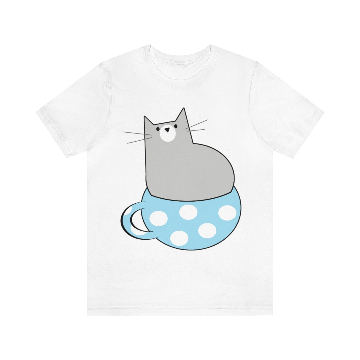 Anime Cartoon Cat In The Cup Unisex Jersey Short Sleeve T-Shirt Ichaku [Perfect Gifts Selection]