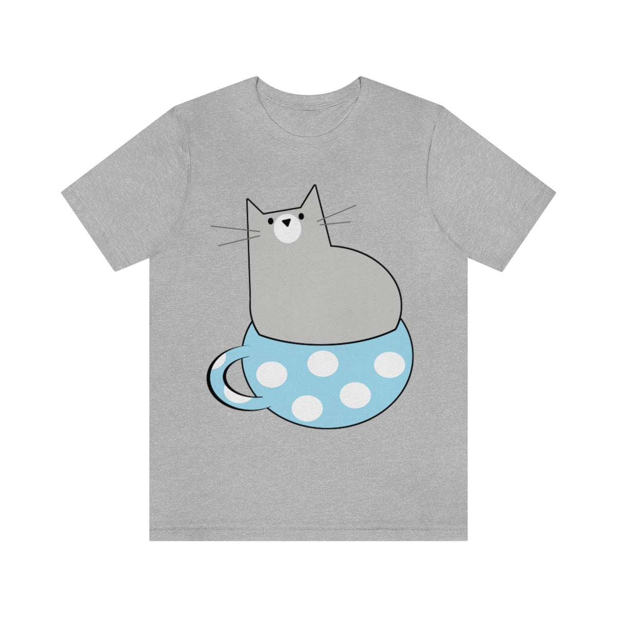 Anime Cartoon Cat In The Cup Unisex Jersey Short Sleeve T-Shirt Ichaku [Perfect Gifts Selection]