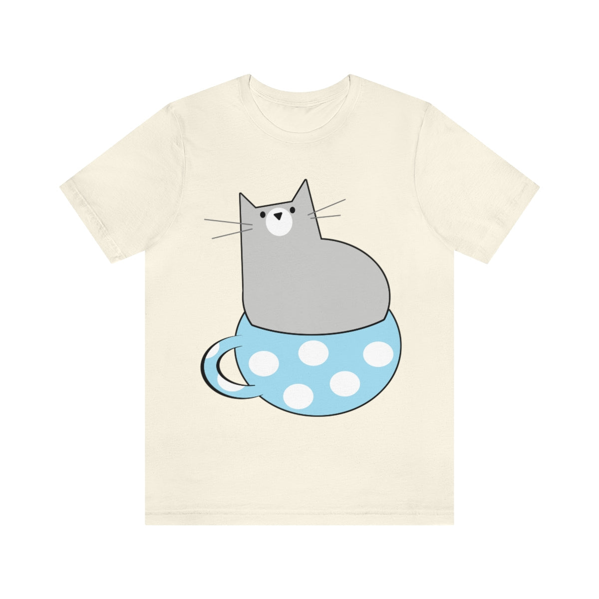 Anime Cartoon Cat In The Cup Unisex Jersey Short Sleeve T-Shirt Ichaku [Perfect Gifts Selection]
