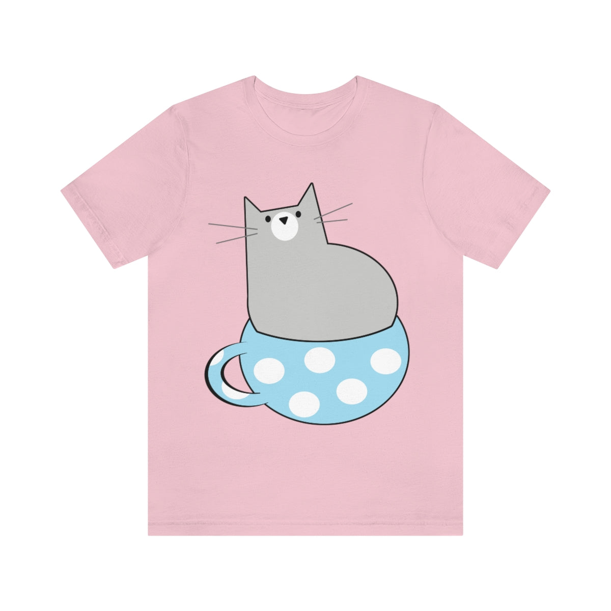 Anime Cartoon Cat In The Cup Unisex Jersey Short Sleeve T-Shirt Ichaku [Perfect Gifts Selection]