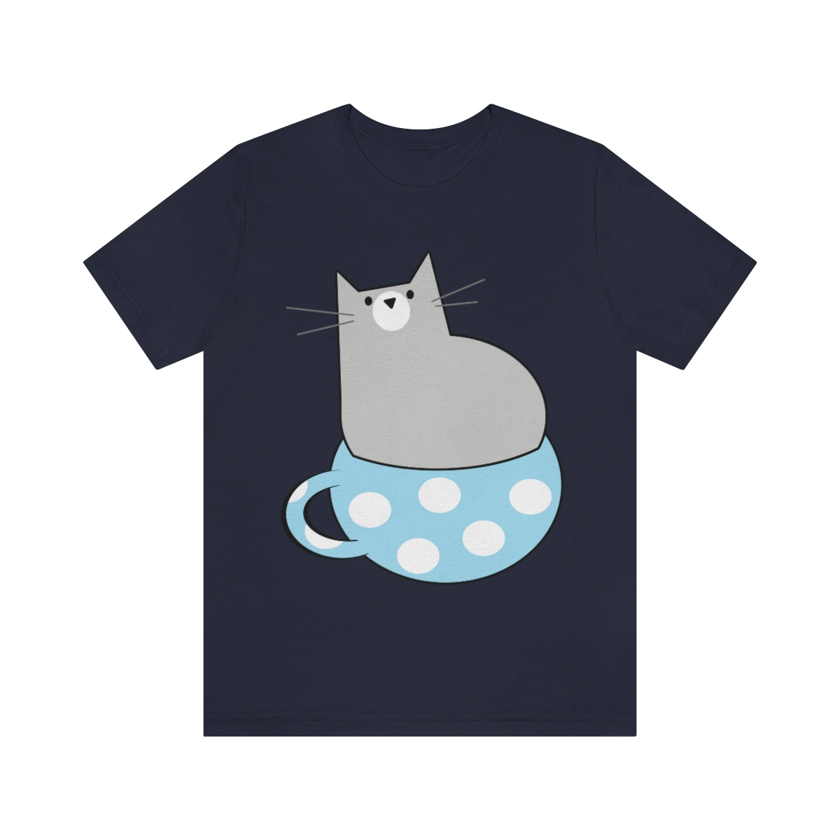 Anime Cartoon Cat In The Cup Unisex Jersey Short Sleeve T-Shirt Ichaku [Perfect Gifts Selection]