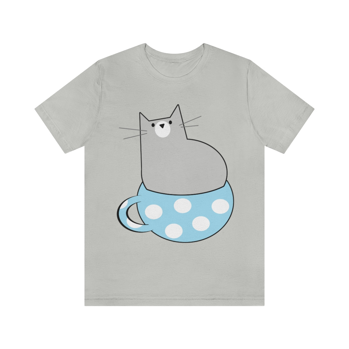 Anime Cartoon Cat In The Cup Unisex Jersey Short Sleeve T-Shirt Ichaku [Perfect Gifts Selection]