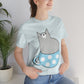 Anime Cartoon Cat In The Cup Unisex Jersey Short Sleeve T-Shirt Ichaku [Perfect Gifts Selection]