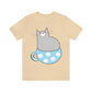 Anime Cartoon Cat In The Cup Unisex Jersey Short Sleeve T-Shirt Ichaku [Perfect Gifts Selection]