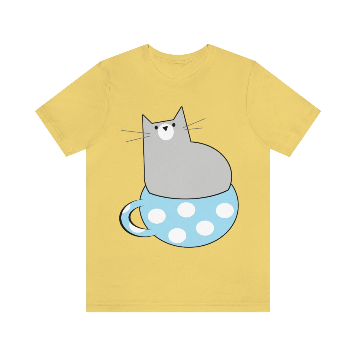 Anime Cartoon Cat In The Cup Unisex Jersey Short Sleeve T-Shirt Ichaku [Perfect Gifts Selection]