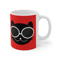 Anime Cute Black Cat Minimal Art Ceramic Mug 11oz Ichaku [Perfect Gifts Selection]