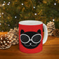 Anime Cute Black Cat Minimal Art Ceramic Mug 11oz Ichaku [Perfect Gifts Selection]