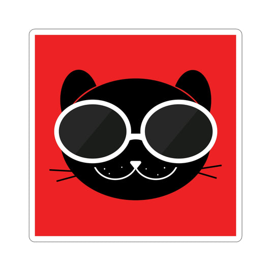 Anime Cute Black Cat Minimal Art Die-Cut Sticker Ichaku [Perfect Gifts Selection]