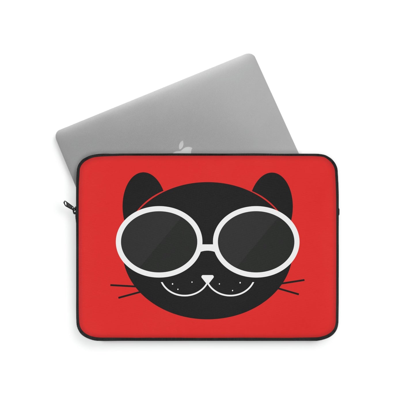 Anime Cute Black Cat Minimal Art Laptop Sleeve Ichaku [Perfect Gifts Selection]